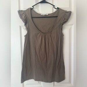 old navy women’s cocoa brown short sleeve blouse